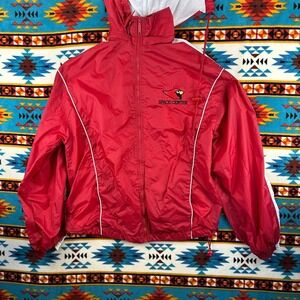 Cardinals Space Center Windbreaker Jacket‎ Lightweight Full Zip Red White Trim